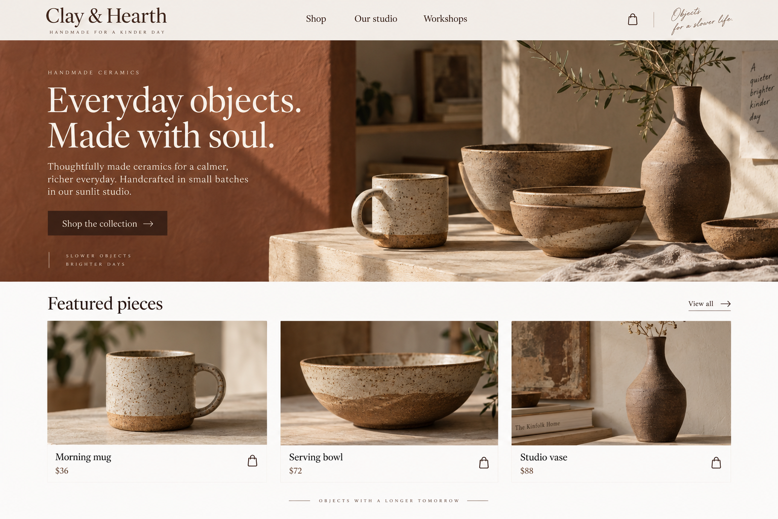 Design concept · Handmade ceramics